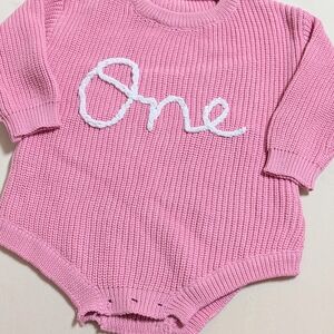 Pink Knit Kids One Piece
